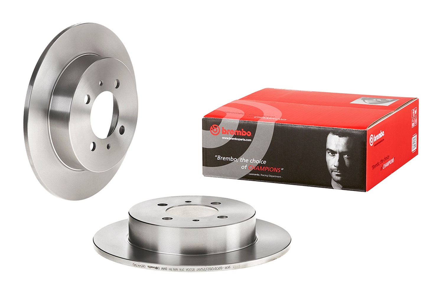 BREMBO -  Rear Solid Brake Disc Pair - 258mm Diameter