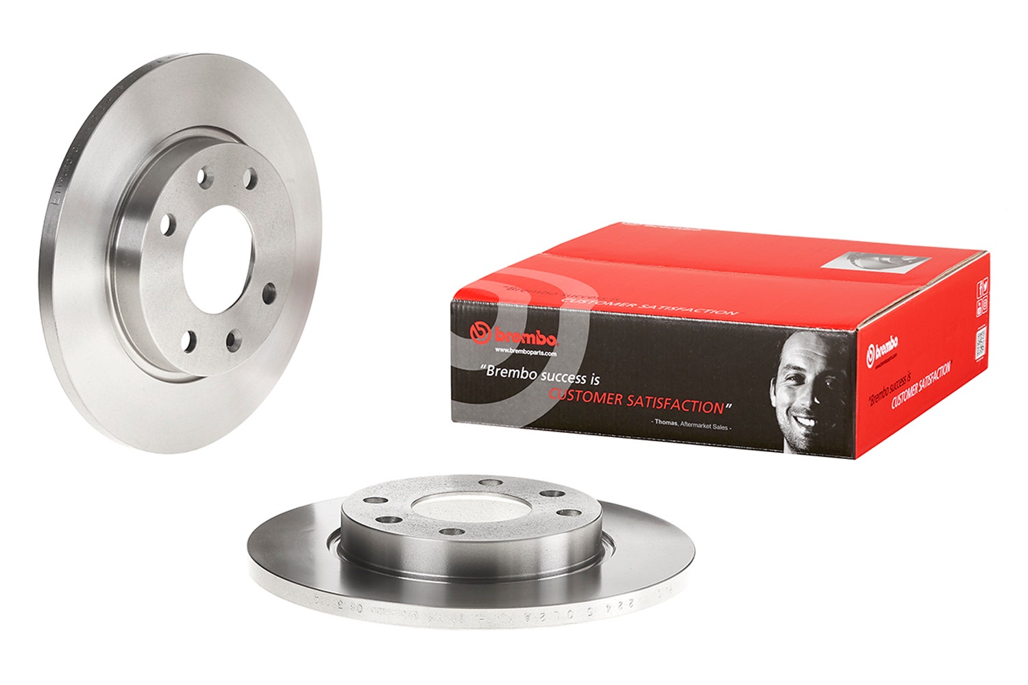 BREMBO -  Front Solid Brake Disc Pair - 247mm Diameter