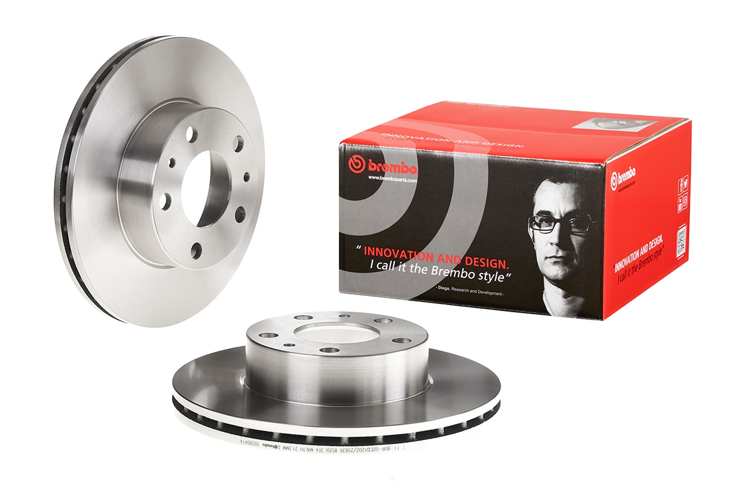 BREMBO -  Front Vented Brake Disc Pair - 280mm Diameter