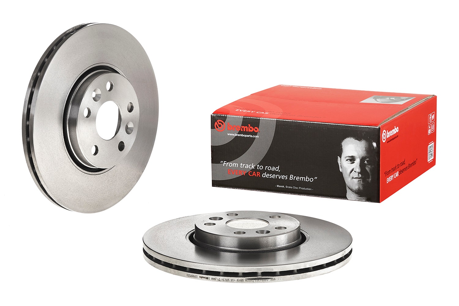 BREMBO -  Front Vented Brake Disc Pair - 300mm Diameter