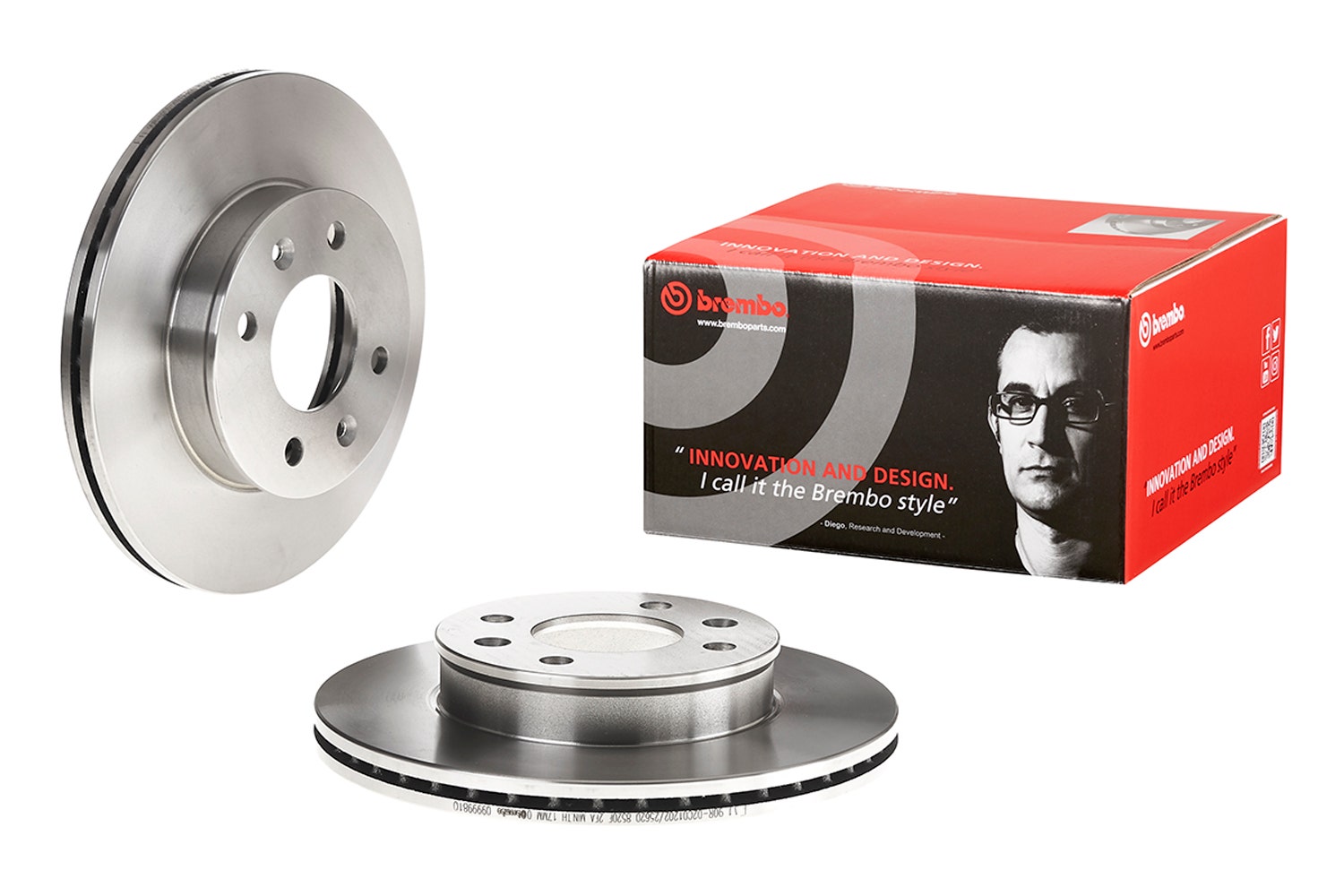 BREMBO -  Front Vented Brake Disc Pair - 241mm Diameter