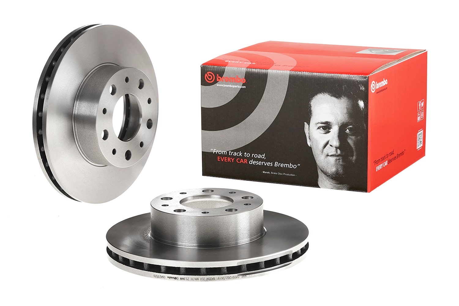 BREMBO -  Front Vented Brake Disc Pair - 280mm Diameter