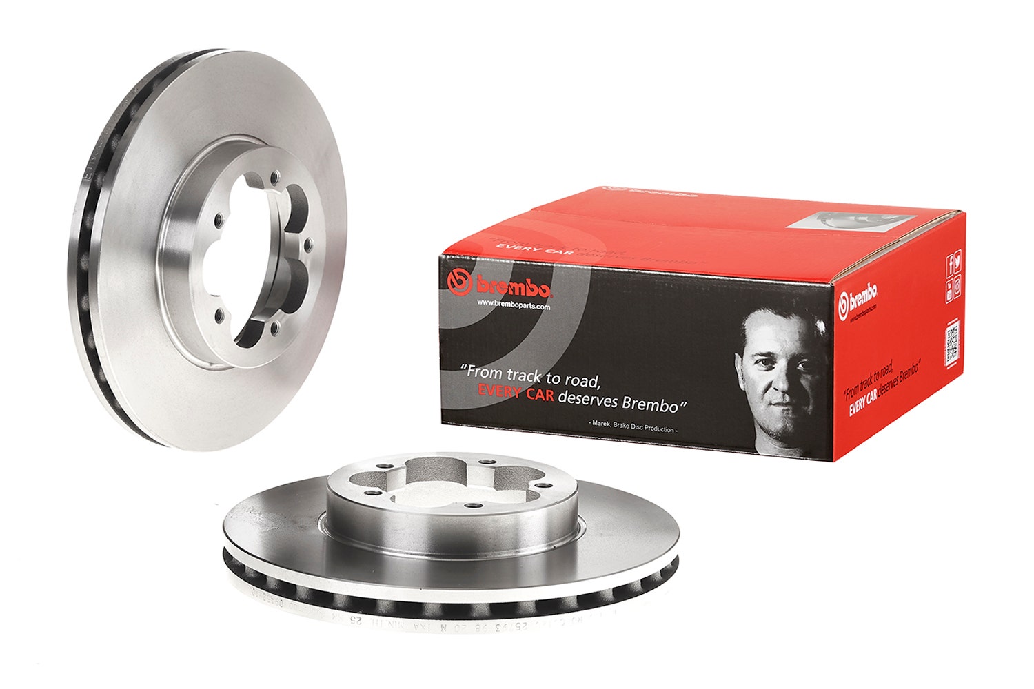 BREMBO -  Front Vented Brake Disc Pair - 280mm Diameter
