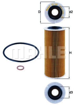 MAHLE -  Oil Filter - Insert