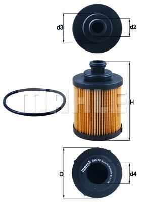 MAHLE -  Oil Filter - Insert