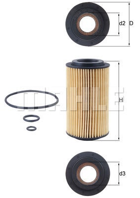 MAHLE -  Oil Filter - Insert