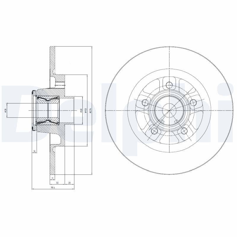FRICTION1 -  Rear Solid Brake Disc Single Non-Coated (oiled) R90 - 274mm Diameter