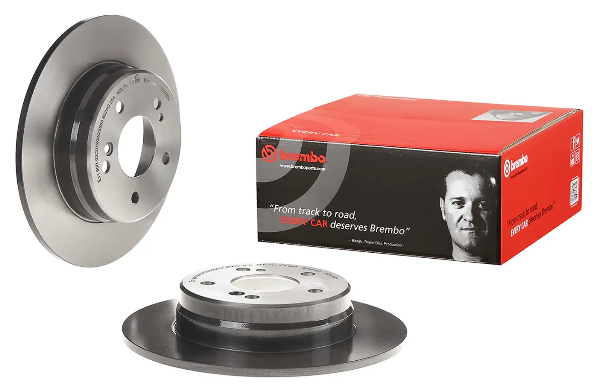 BREMBO -  Rear Solid Brake Disc Pair Coated - 278mm Diameter