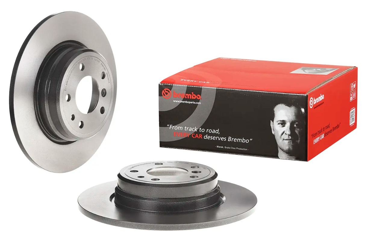 BREMBO -  Rear Solid Brake Disc Pair Coated - 324mm Diameter