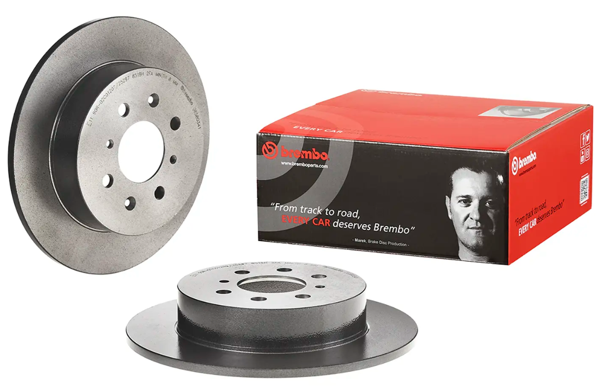 BREMBO -  Rear Solid Brake Disc Pair Coated - 260mm Diameter