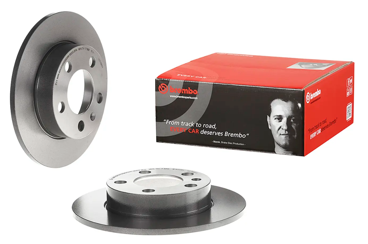 BREMBO -  Rear Solid Brake Disc Pair Coated - 230mm Diameter