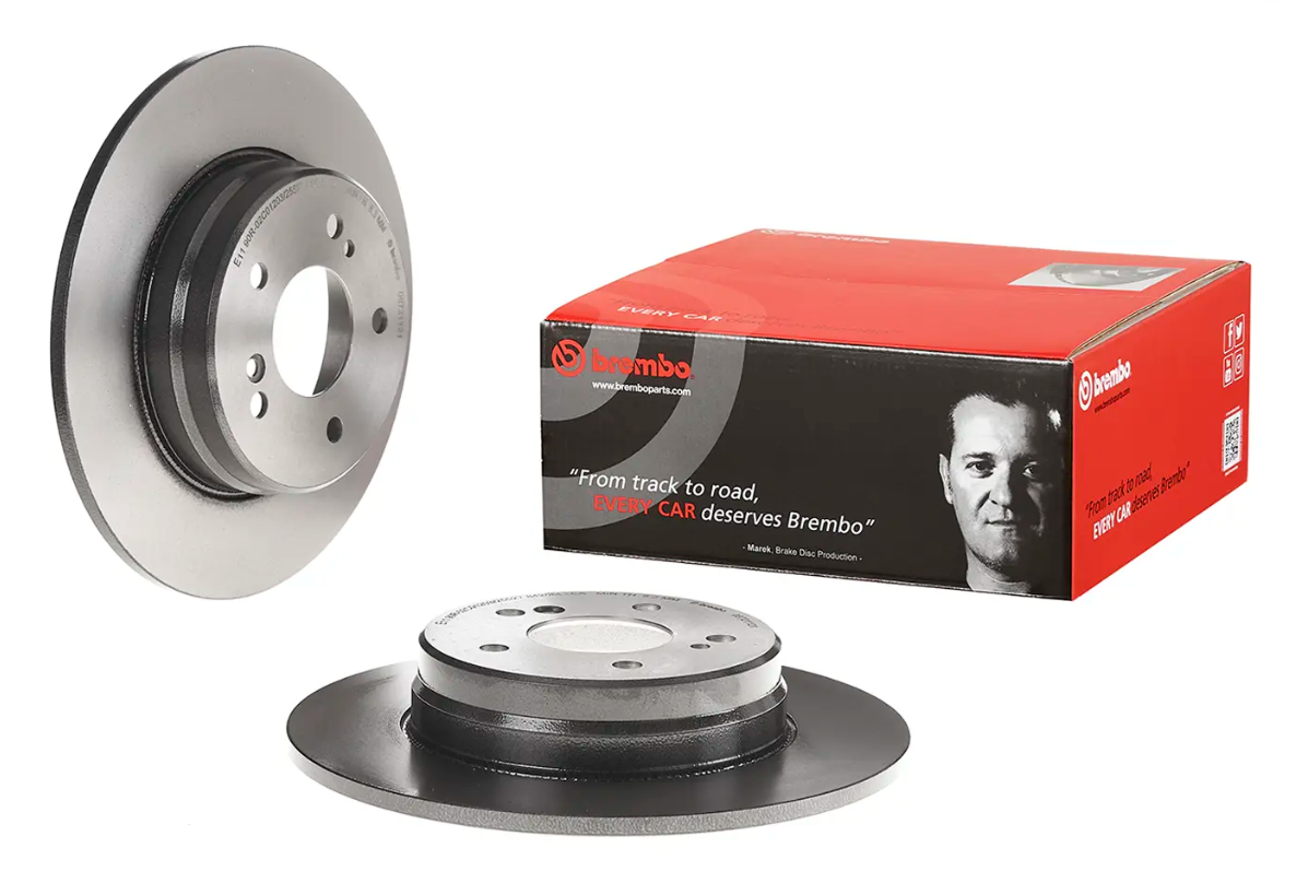BREMBO -  Rear Solid Brake Disc Pair Coated - 290mm Diameter