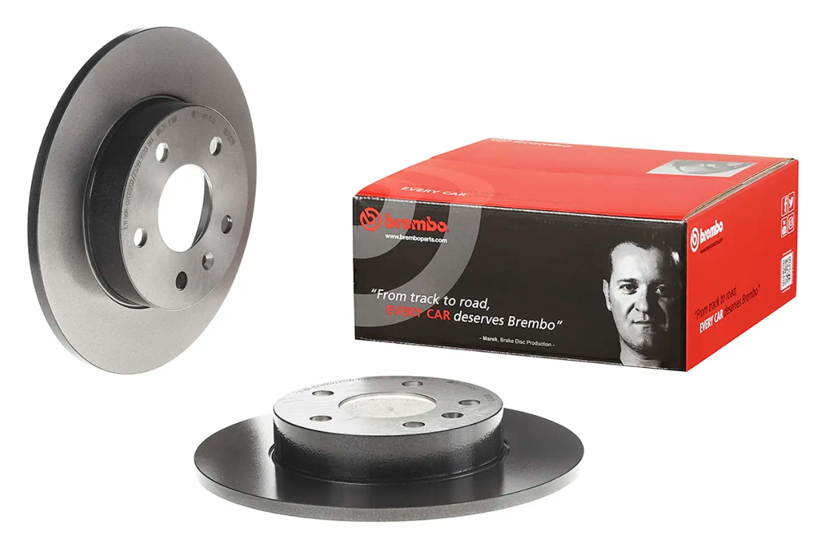 BREMBO -  Rear Solid Brake Disc Pair Coated - 264mm Diameter