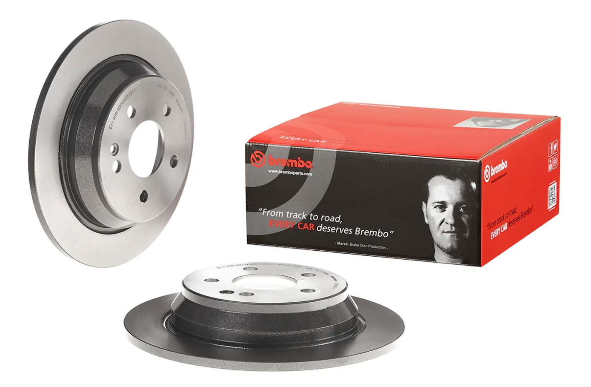 BREMBO -  Rear Solid Brake Disc Pair Coated - 296mm Diameter