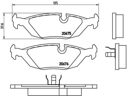 BREMBO -  Rear Brake Pads