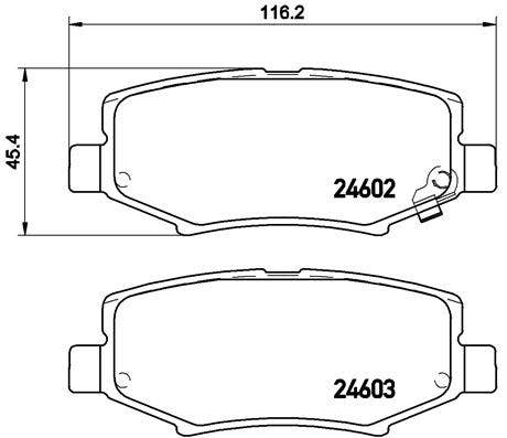 BREMBO -  Rear Brake Pads