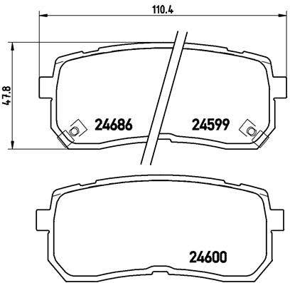 BREMBO -  Rear Brake Pads