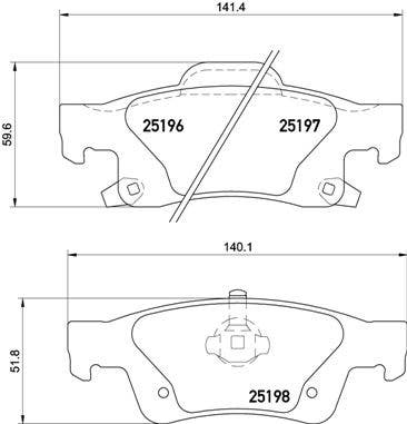 BREMBO -  Rear Brake Pads