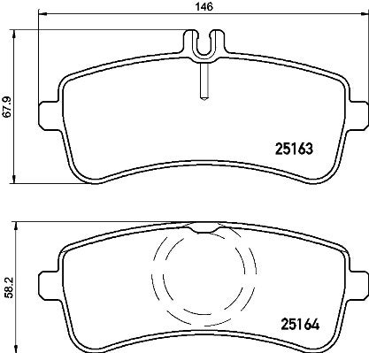 BREMBO -  Rear Brake Pads