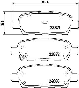 BREMBO -  Rear Brake Pads