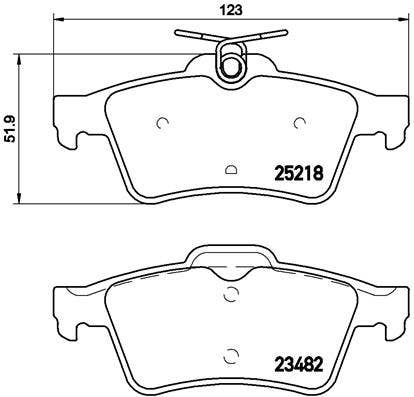 BREMBO -  Rear Brake Pads