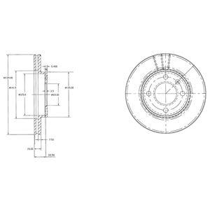 DELPHI -  Front Vented Brake Disc Pair - 239mm Diameter