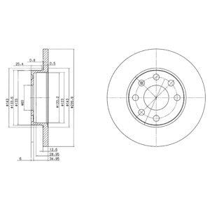 DELPHI -  Front Solid Brake Disc Pair - 236mm Diameter