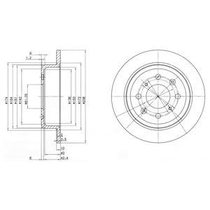 DELPHI -  Rear Solid Brake Disc Pair - 239mm Diameter