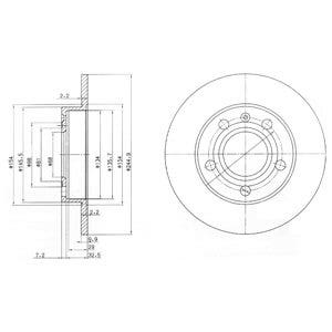 DELPHI -  Rear Solid Brake Disc Pair Coated - 245mm Diameter
