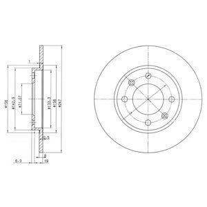 DELPHI -  Rear Solid Brake Disc Pair - 247mm Diameter
