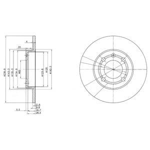 DELPHI -  Front Solid Brake Disc Pair - 239mm Diameter