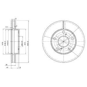 DELPHI -  Front Vented Brake Disc Pair - 255mm Diameter