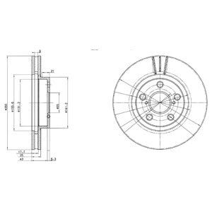 DELPHI -  Front Vented Brake Disc Pair Coated - 260mm Diameter
