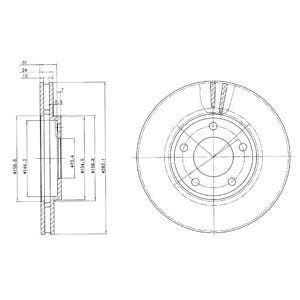 DELPHI -  Front Vented Brake Disc Pair - 282mm Diameter