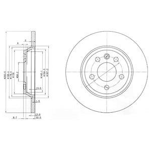 DELPHI -  Rear Solid Brake Disc Pair - 294mm Diameter