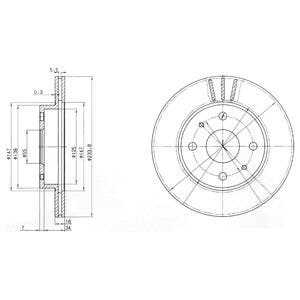 DELPHI -  Front Vented Brake Disc Pair - 234mm Diameter