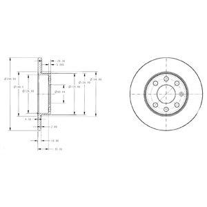 DELPHI -  Front Solid Brake Disc Pair - 240mm Diameter