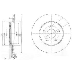 DELPHI -  Rear Solid Brake Disc Pair Coated - 280mm Diameter