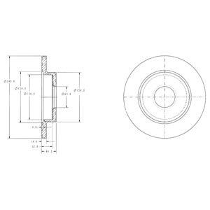 DELPHI -  Rear Solid Brake Disc Pair - 245mm Diameter