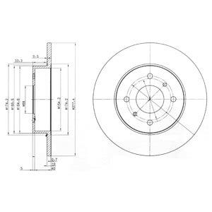Rear Solid Brake Disc Pair - 277.6mm Diameter
