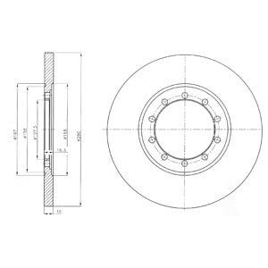 DELPHI -  Rear Solid Brake Disc Pair - 280mm Diameter