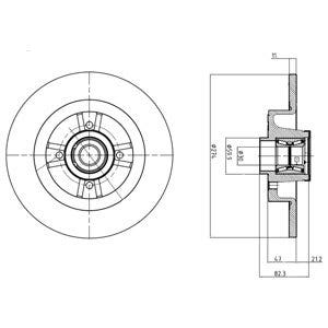 DELPHI -  Rear Solid Brake Disc Coated - 274mm Diameter