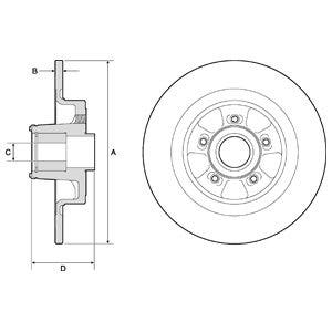 DELPHI -  Rear Solid Brake Disc Coated - 300mm Diameter