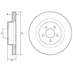 Front Vented Brake Disc Coated - 332mm Diameter