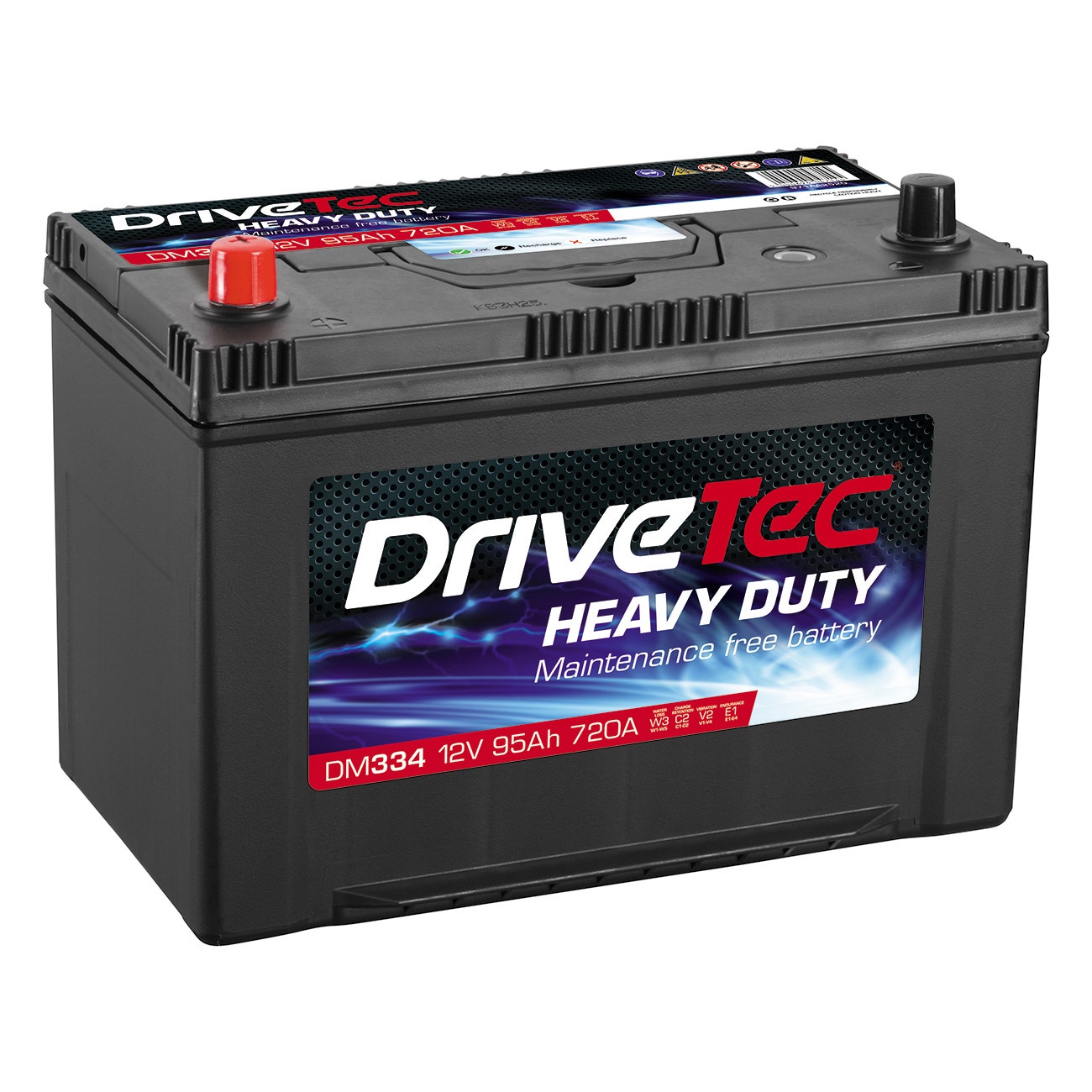 DRIVETEC -  334 SMF Battery - 3 Year Warranty