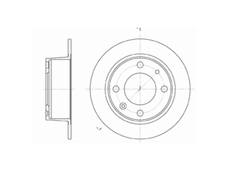 DRIVETEC -  Rear Solid Brake Disc Pair - 224mm Diameter