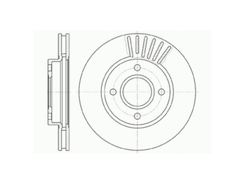 DRIVETEC -  Front Vented Brake Disc Pair - 260mm Diameter