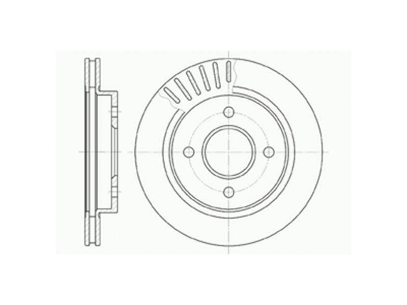DRIVETEC -  Rear Vented Brake Disc Pair - 253mm Diameter
