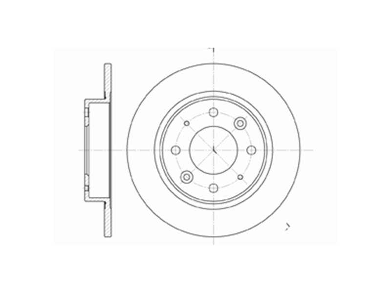 DRIVETEC -  Rear Solid Brake Disc Pair - 261mm Diameter