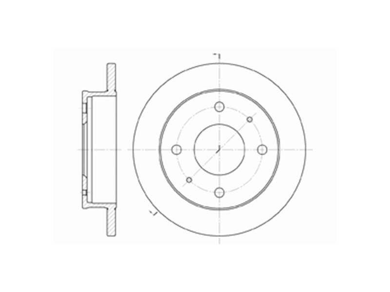 DRIVETEC -  Front Solid Brake Disc Pair - 230mm Diameter
